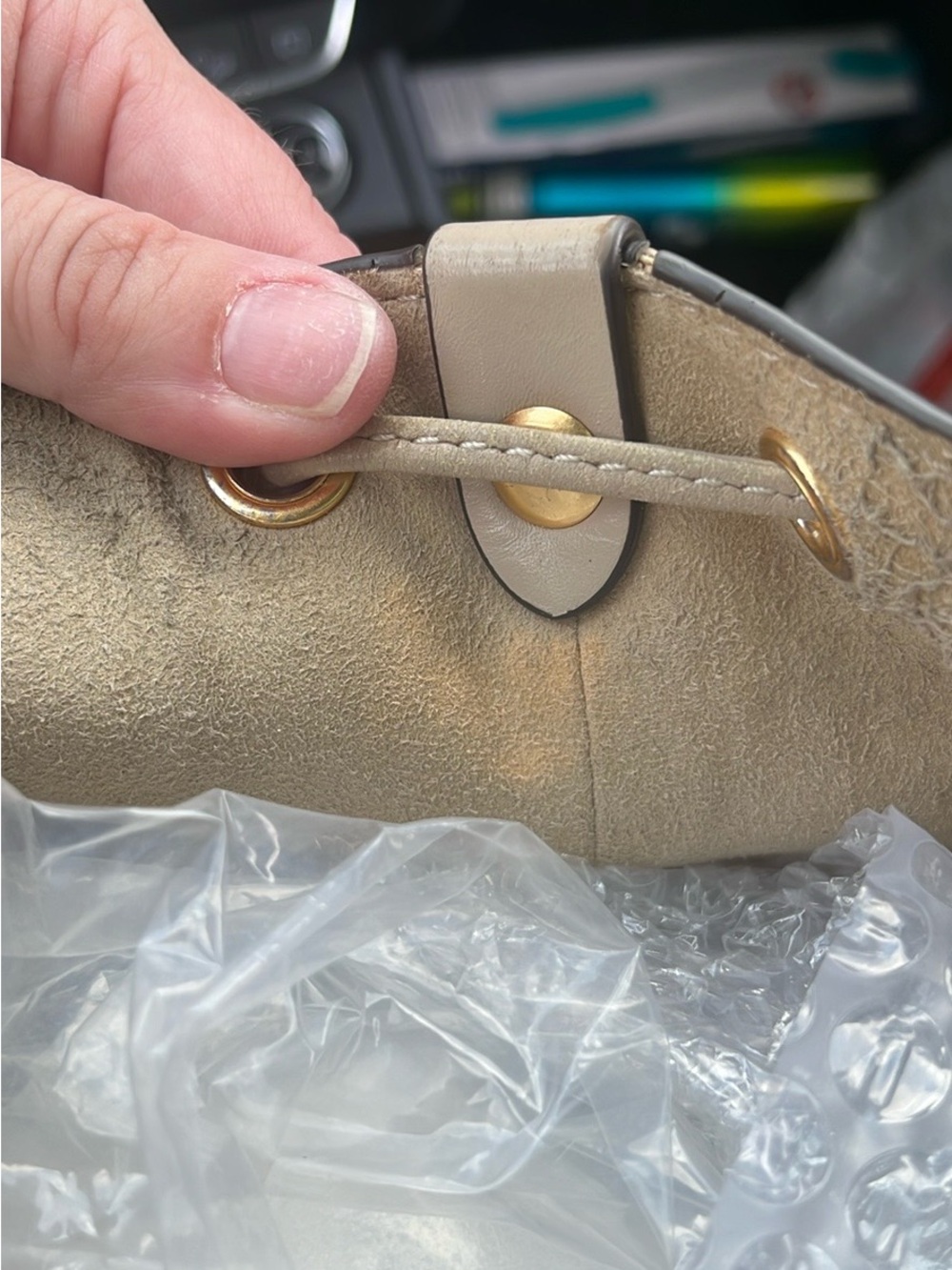 Tory Burch Cream Longan T monogram Bucket Bag - Picture 13 of 14